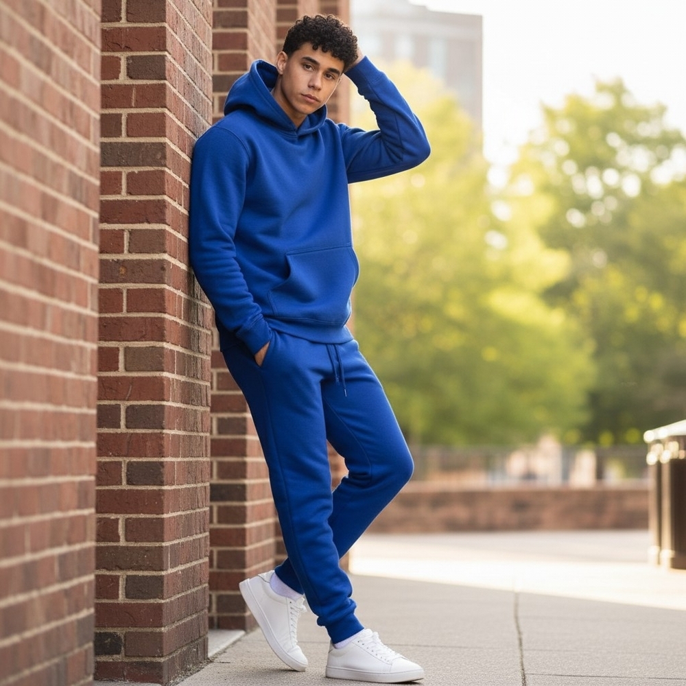 Royal Blue Hooded Sweatshirt Jogger Set Big Kids XL NWT